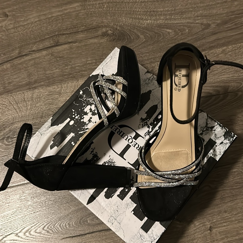 Elegant Black and Silver Women's Heels